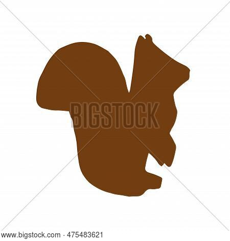 Brown Squirrel Silhouette Vector On A White Background