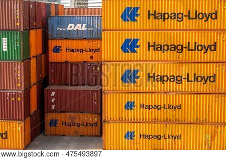 Cartagena, Columbia - March 31, 2023: Shipping And Port Facilities At Caragena, Columbia.