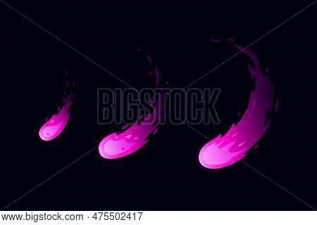Sprite Sheet Fire Sword Attack; Fire Pink Strike. Circle Flame. Animation For A Game Or Cartoon. Rea
