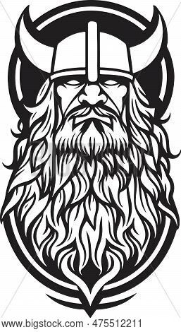 Gorgeous And Powerful Viking Emblem Art Vector