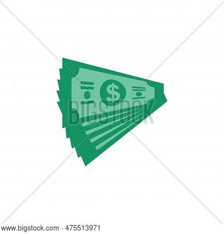 Us Dollar Stock Paper Bank Notes Icon Sign Business Finance Money Concept Vector Illustration