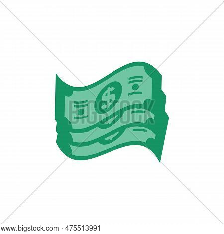 Us Dollar Stock Paper Bank Notes Icon Sign Business Finance Money Concept Vector Illustration