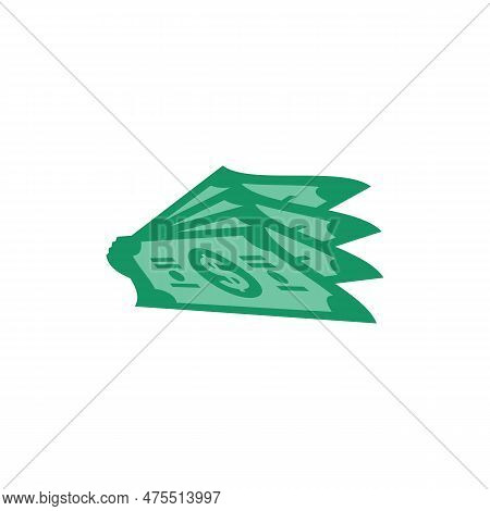 Us Dollar Stock Paper Bank Notes Icon Sign Business Finance Money Concept Vector Illustration
