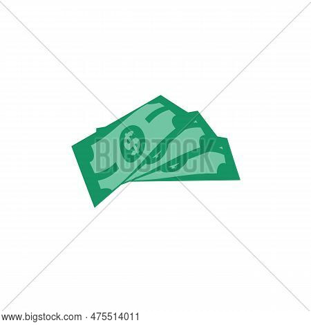 Us Dollar Stock Paper Bank Notes Icon Sign Business Finance Money Concept Vector Illustration