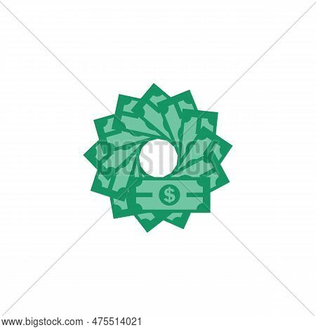 Us Dollar Stock Paper Bank Notes Icon Sign Business Finance Money Concept Vector Illustration