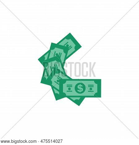 Us Dollar Stock Paper Bank Notes Icon Sign Business Finance Money Concept Vector Illustration