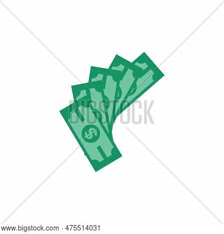 Us Dollar Stock Paper Bank Notes Icon Sign Business Finance Money Concept Vector Illustration