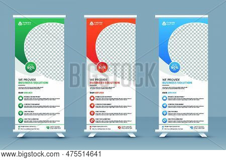 Business Roll Up Banner Template And Marketing Agency Standee Banner Layout Or Corporate Conference 