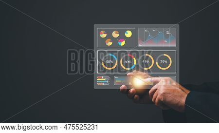 The Successful Businessman Diligently Manages His Finance And Investment Accounts, Leveraging The Ba