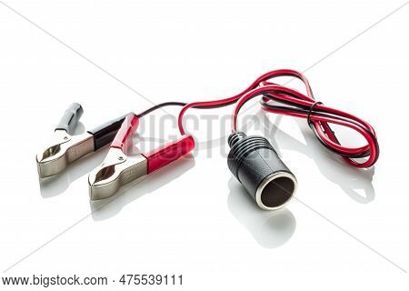 12 Volt Battery Terminal Clip-on Cigar Cigarette Lighter Power Socket Adapter Plug Car Boat Van For 
