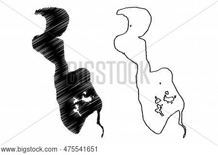 Lake Urmia (islamic Republic Of Iran, Persia) Map Vector Illustration, Scribble Sketch Urmia Map