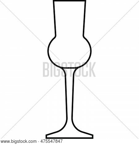 Grappa Glass Icon, Cocktail Glass Name Related Vector Illustration