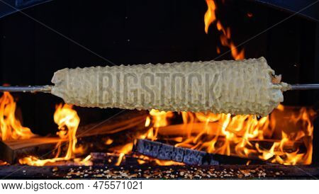 Sakotis Is A Polish Lithuanian Traditional Spit Cake. It Is A Cake Made Of Butter, Egg Whites And Yo
