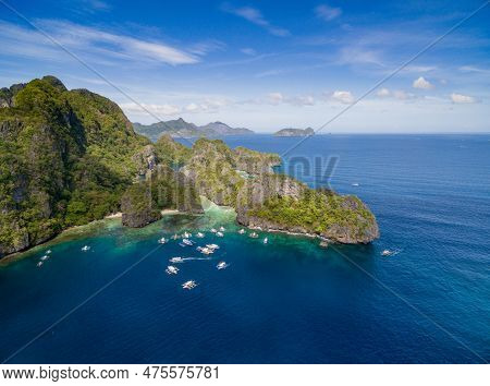 Big Lagoon In El Nido, Palawan, Philippines. Tour A Route And Place. Miniloc Island