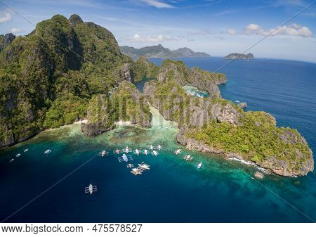Big Lagoon In El Nido, Palawan, Philippines. Tour A Route And Place. Miniloc Island