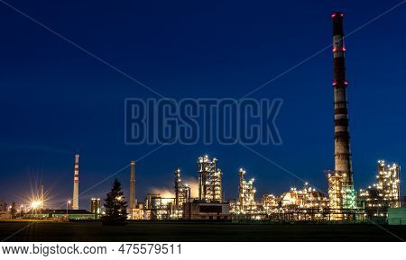 Mazeikiai, Lithuania - August 10, 2018: Orlen Industry. Orlen Lietuva Is A Polish Company Centered O