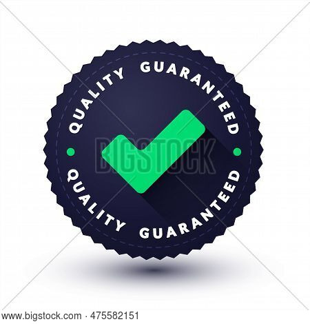 Vector Illustration Quality Guaranteed Seal With Check Mark