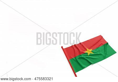 Burkina Faso Country Flag Isolated On White Background.