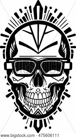 Good Looking Fashion Skull With Glasses Vector