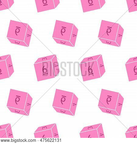 Seamless Pattern With D8 Dices Vector Illustration