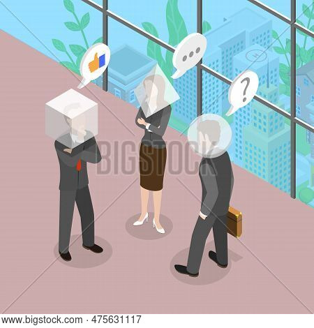 3d Isometric Flat Vector Conceptual Illustration Of Opinion Diversity, Alternative Worldview Point O