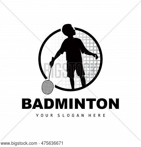 Badminton Logo, Sport Branch Design, Vector Abstract Badminton Players Silhouette Collection