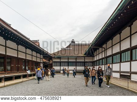 Kyoto, Japan - March 25, 2023: Imperial Palace And Park. Kyoto Gyoen National Garden In Kyoto, Japan