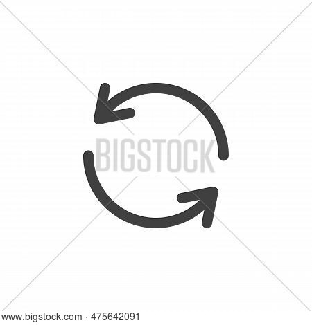 Repeat Button Vector Icon. Circular Arrows Filled Flat Sign For Mobile Concept And Web Design. Reloa