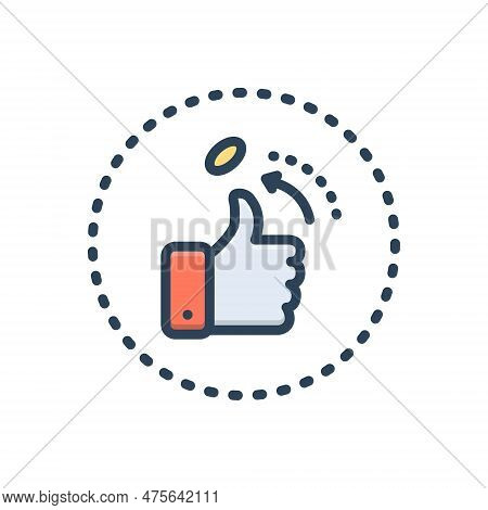 Color Illustration Icon For Fate Coin-toss Luck Destiny Fortune-telling Chance Coin-flipping Luck To