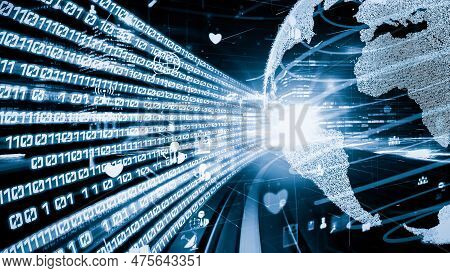 Futuristic Global Social Media, People Network And Tacit Digital Data Sharing . Concept Of Smart Dig