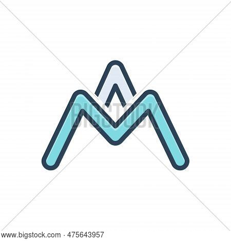 Color Illustration Icon For Ma Marketing Company Tyography Letter Trendy Brand
