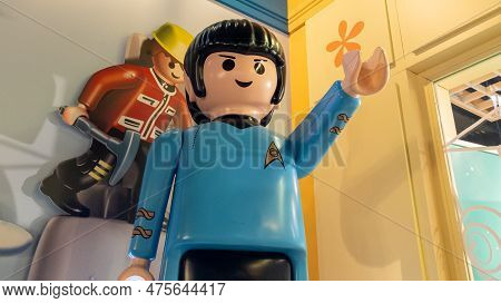 Lyon , Aura France - 04 24 2023 : Playmobil Portrait Famous Toys Figurine Manufactured In Germany