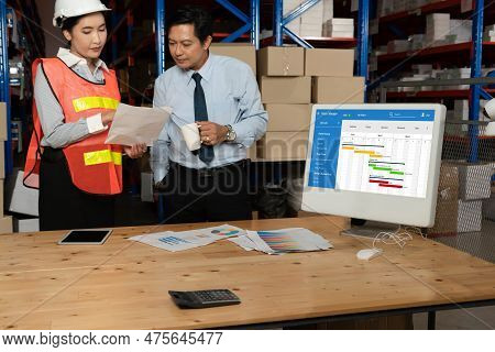 Project Planning Software For Modish Business Project Management On The Computer Screen Showing Time
