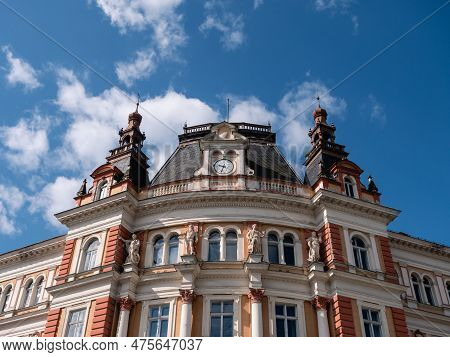 Old Main Post Office Building Exterior In Karlovy Vary, Czech Republic From The Austro Hungarian Emp