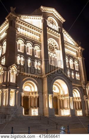 Monaco-ville, Monaco, April 21st 2023:- A View Of Saint Nicholas Cathedral
In Monaco-ville, Taken Fr