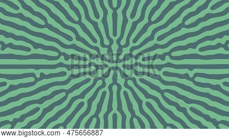 Turquoise Psychedelic Frantic Radial Symmetry Pattern Vector Crazy Abstract Background. Turing Diffu