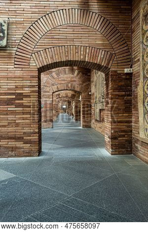 Merida, Spain - Oct 06, 2022: The National Museum Of Roman Art Projected By The Famous Spanish Archi