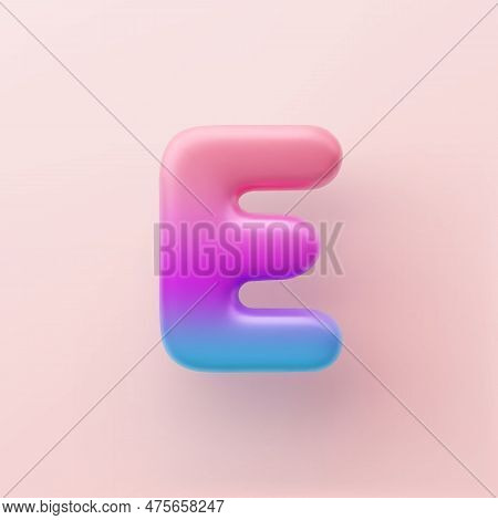 3d Colorful Gradient Letter E On A Light Background
