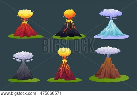 Volcano Eruption. Vector & Photo (Free Trial) | Bigstock