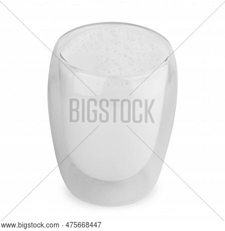 Traditional Glass Milk Bottle Isolated On A White Bottle
