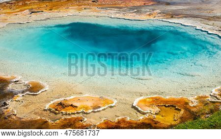 Close Up Of Brilliant Colors In Silex Spring In Yellowstone National Park