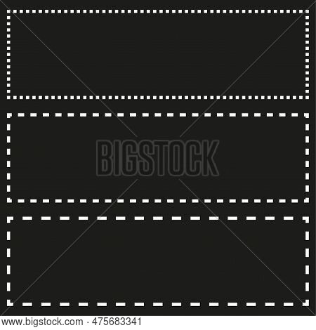 Dashed Line Border And Frame Vector Element. Vector Illustration.