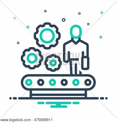 Mix Icon For Vocational Professional Business Career Employment Job-related Zippy Apprentice Machine
