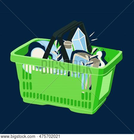 Vector Isolated Illustration Of Witch Shopping. Online Shopping For Tarologists. Buy Tarot Cards.