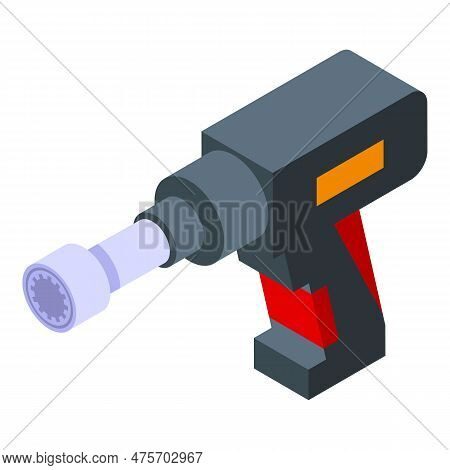 Pit Stop Pistol Icon Isometric Vector. Race Car. Worker Formula