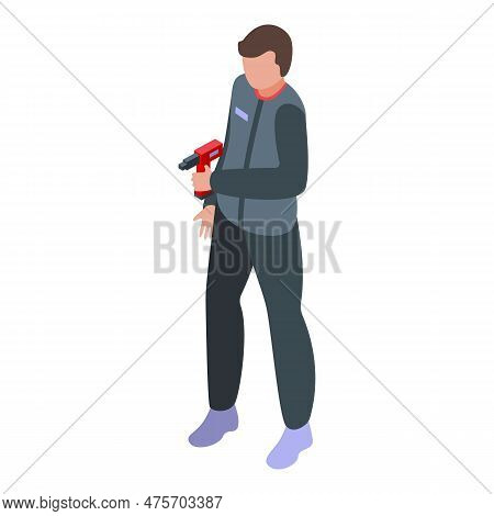Pit Stop Member Icon Isometric Vector. Race Car. Auto Worker