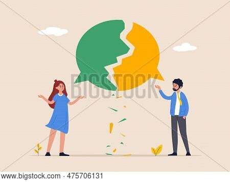 Business Communication Breakdown Concept. Symbol Of Misunderstanding, Negotiation Problems, Miscommu
