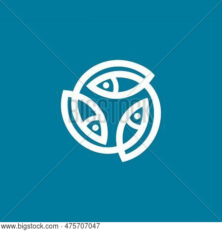 The Logo Is Outline Of Triple Fishs. Unique And Elegant.