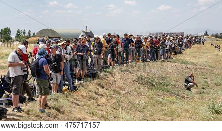 Konya, Turkiye - June 30, 2022: Spotters In Konya Airport During Anatolian Eagle Air Force Exercise