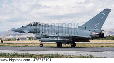 Konya, Turkiye - June 30, 2022: United Kingdom Royal Air Force Eurofighter Typhoon Fgr.4 (bs130/469)